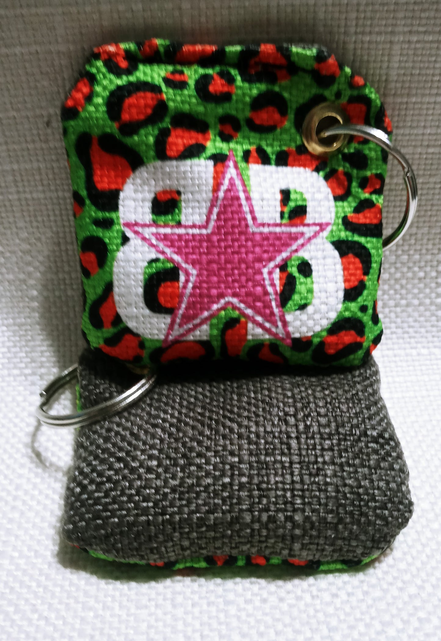 Cheetah Cornhole Bag Keychain