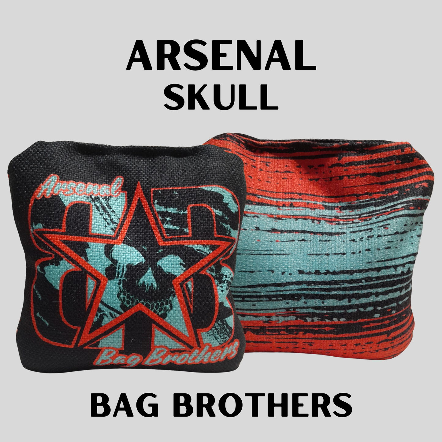 NON-STAMPED ARSENAL CORNHOLE BAGS "SKULL"