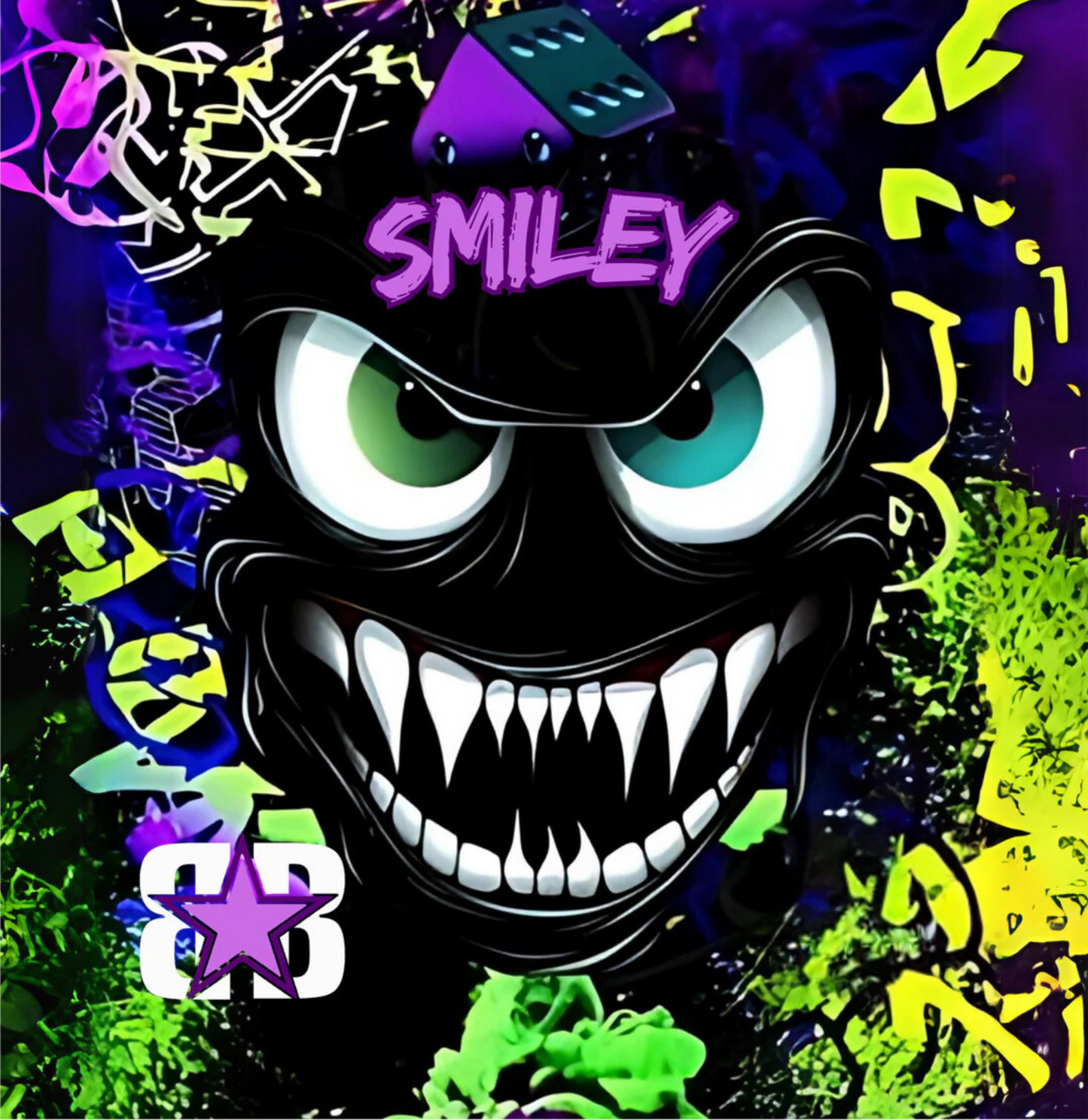 SMILEY MEAN FACE CORNHOLE BAGS FRONT