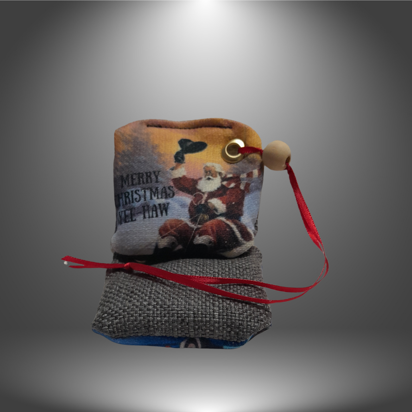 Cornhole Bag Tree Ornament front