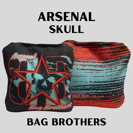 NON-STAMPED ARSENAL CORNHOLE BAGS "SKULL"