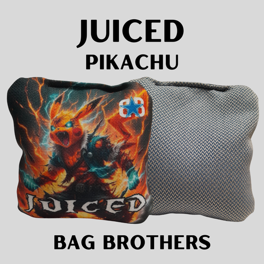NON-STAMPED JUICED CORNHOLE BAGS "PIKACHU FIRE"