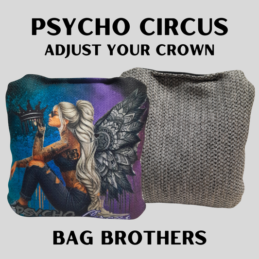NON-STAMPED PSYCHO CIRCUS CORNHOLE BAGS "ADJUST YOUR CROWN"