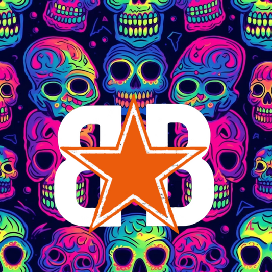 Skull BB Star Logo Keychain