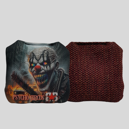 PSYCHO CIRCUS CHAINSAW MINI CORNHOLE BAGS FRONT